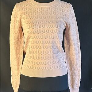 Social House Blush Pink Knit Sweater Pearl Sleeve Detail Womens Size S